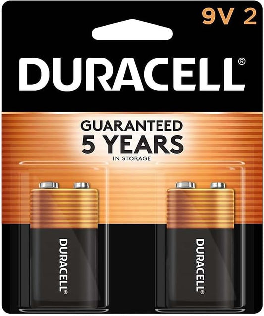 Duracell Coppertop 9V Batteries, 2/Pack