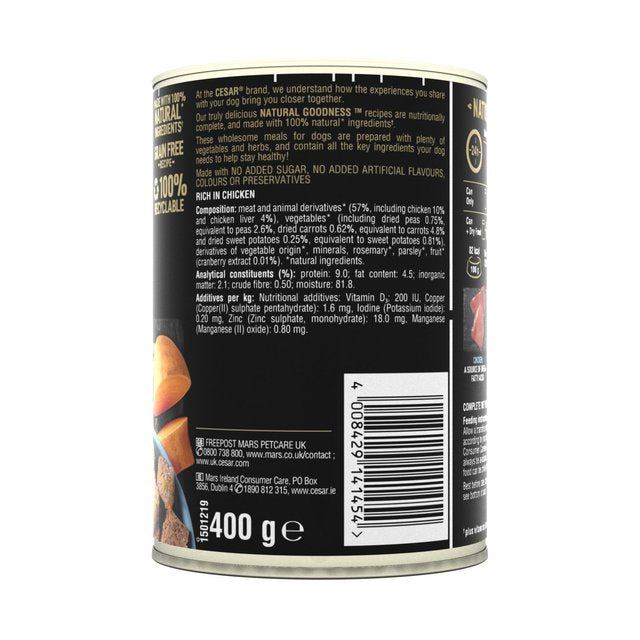 Cesar Natural Goodness Rich in Chicken/Garnished with Sweet Potato Wet Dog Food 400g