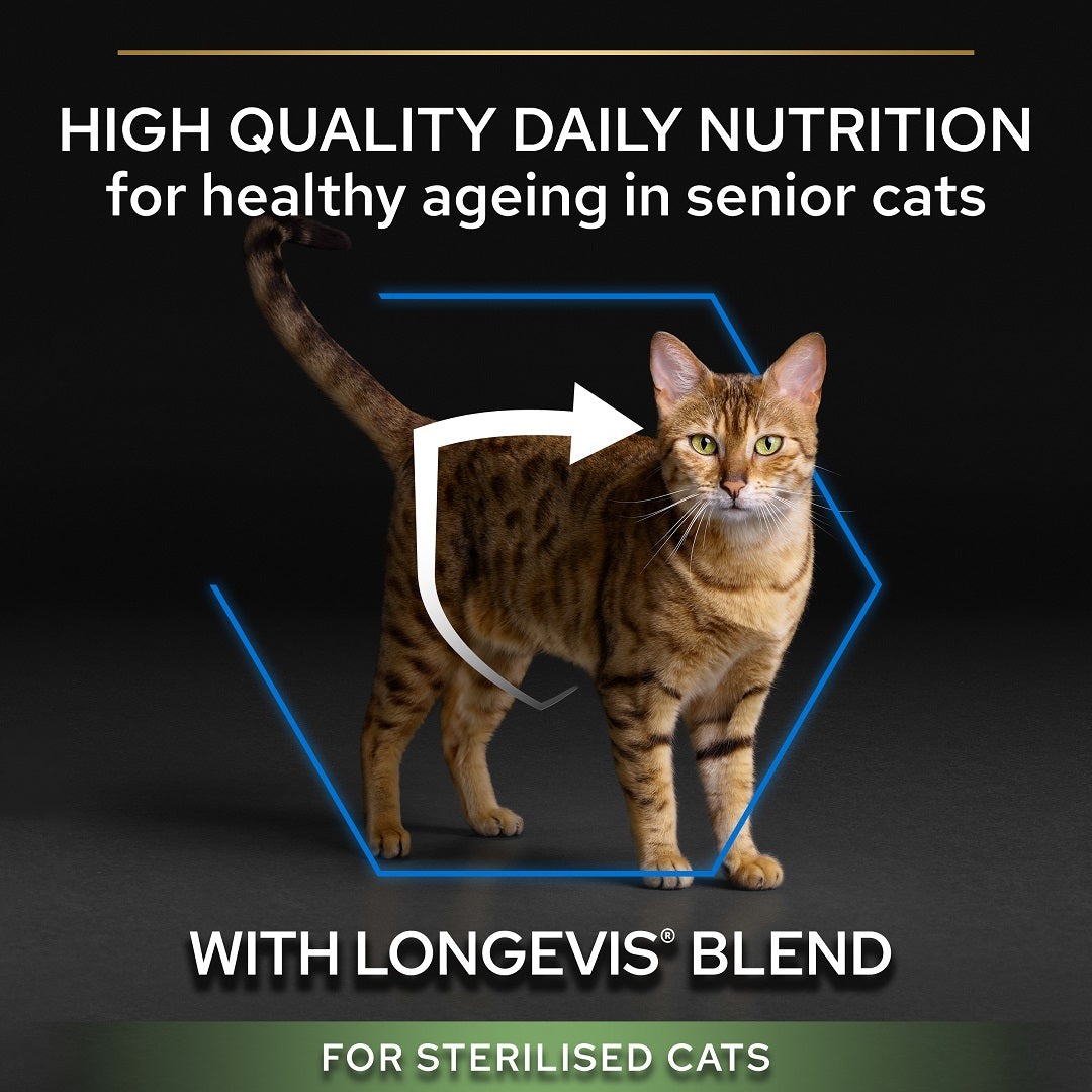 Pro Plan Adult 7+ Sterilised Longevis Turkey Dry Cat Food 3kg