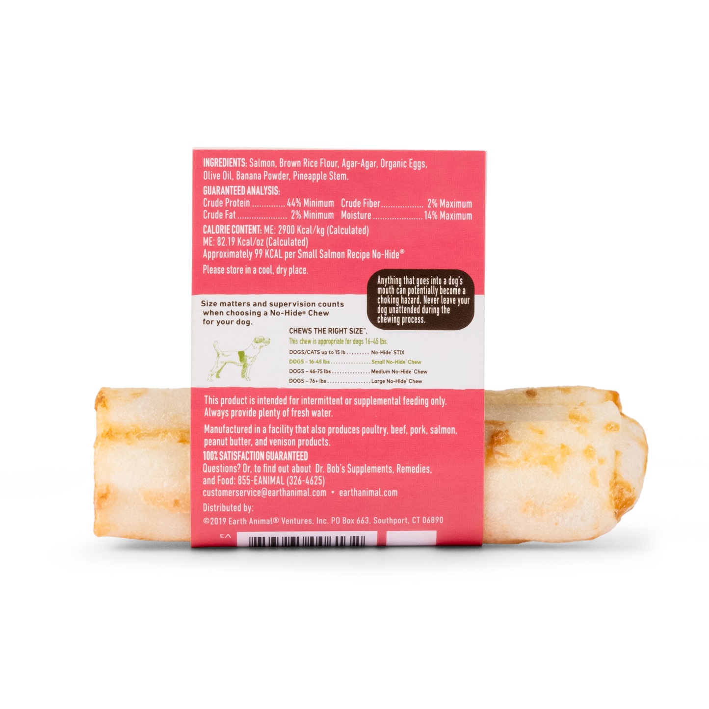 Earth Animal Salmon No Hide Chews Small Dog Treats 34g