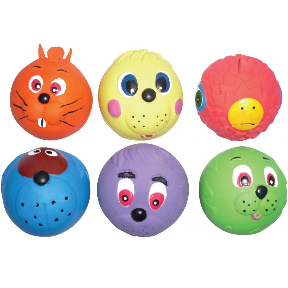 Good Boy Latex Face Balls Dog Toy - 1 ball