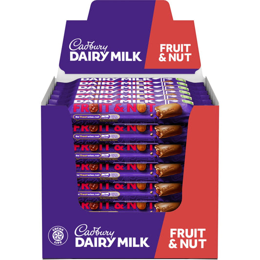 Cadbury Dairy Milk Fruit & Nut Chocolate Bar 49 g (Pack of 48)