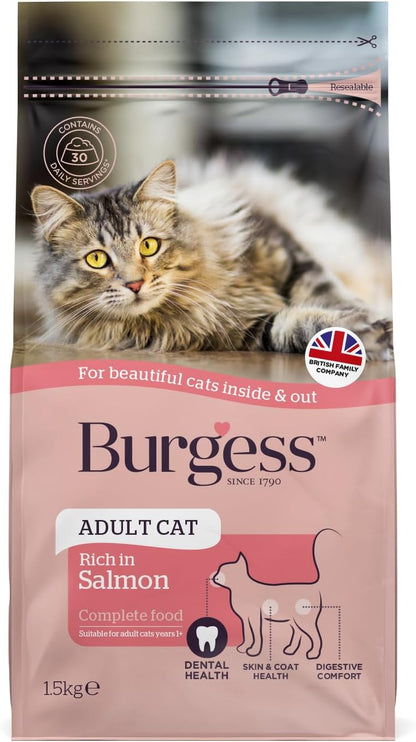 Burgess Adult Rich In Salmon Dry Cat Food