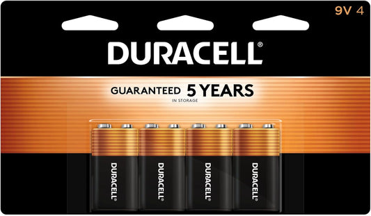 Duracell Coppertop 9V Batteries, 4/Pack