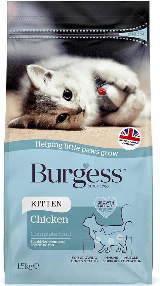Burgess Chicken Dry Kitten Food 1.5kg