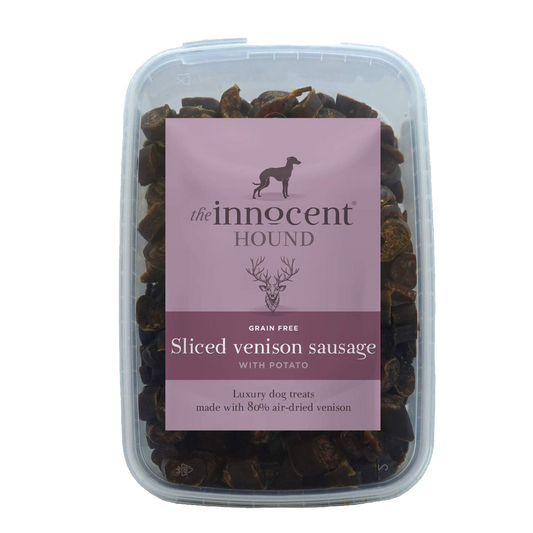 The Innocent Hound Sliced Venison Sausages with Potato Dog Treats 600g