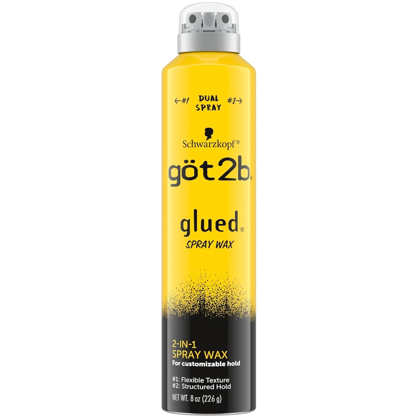 Got2b Schwarzkopf Glued Spray Wax with 2-in-1 Dual Spray Nozzle 8 oz (226g)