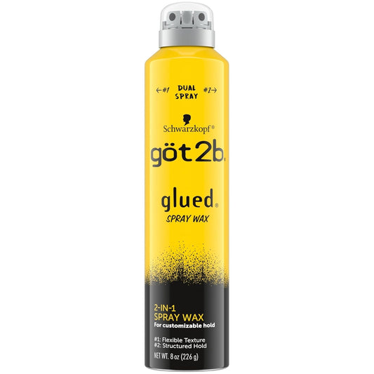 Got2b Schwarzkopf Glued Spray Wax with 2-in-1 Dual Spray Nozzle 8 oz (226g)