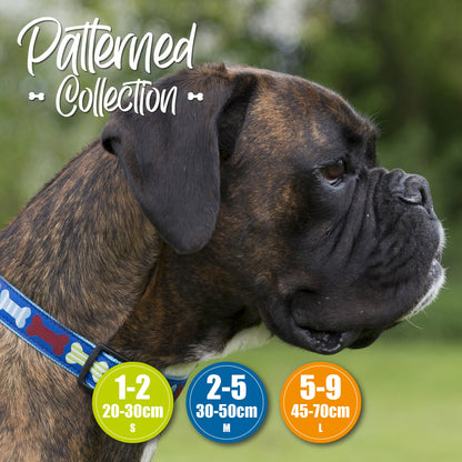 Ancol Fashion Dog Collar Blue Reflective Bones Adj