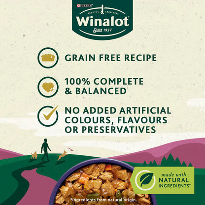 Winalot Adult Meaty Chunks Mixed in Jelly (Beef, Chicken, Lamb) Wet Dog Food 24 x 100g