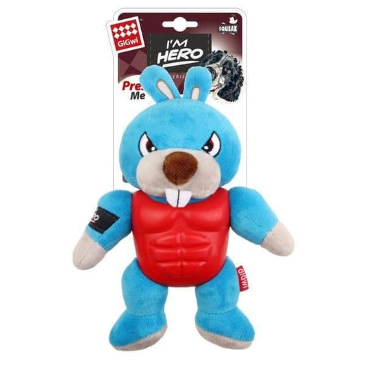 GiGwi I'm Hero TPR Armor Rabbit TPR/Plush with Squeaker