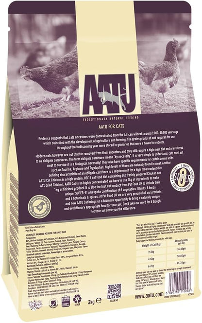 AATU 85/15 Grain Free Chicken Adult Dry Cat Food 3kg