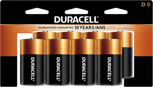 Duracell Coppertop D Batteries, 8/Pack