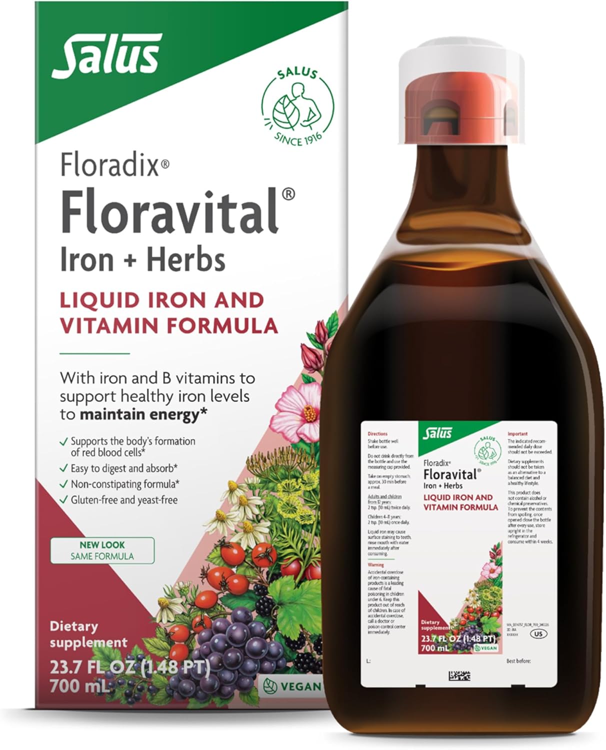 Floradix Floravital Liquid Iron & Vitamin Formula 23.7 fl oz (700ml)