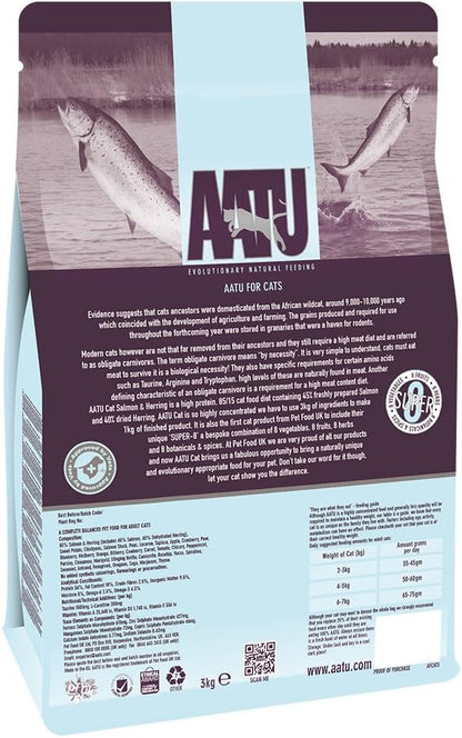 AATU 85/15 Grain Free Salmon & Herring Adult Dry Cat Food 3kg