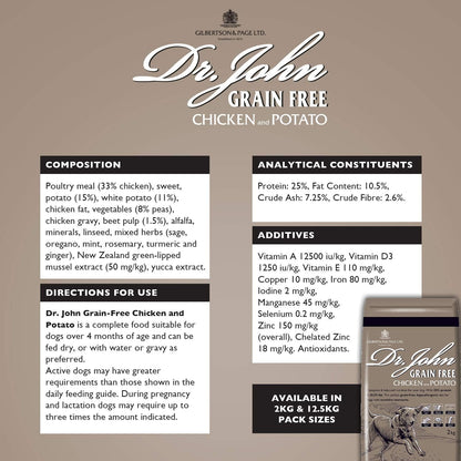 Dr John Grain Free Chicken and Potato Dry Dog Food