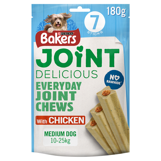 Bakers Joint Delicious Medium Dog Chicken Dog Chews 7 Sticks (180g)