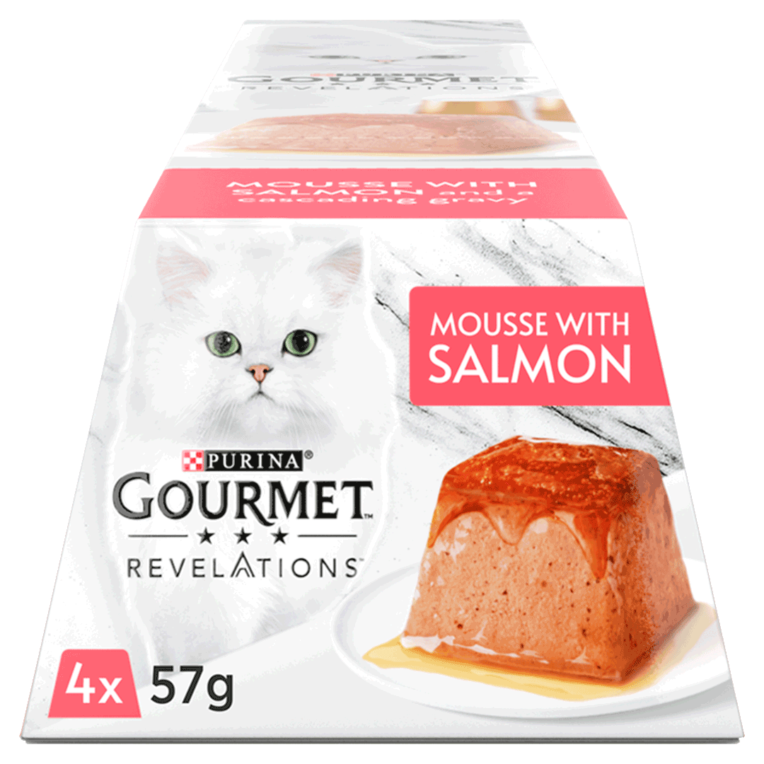 Gourmet Adult Revelations Mousse with Salmon Wet Cat Food 4 x 57g