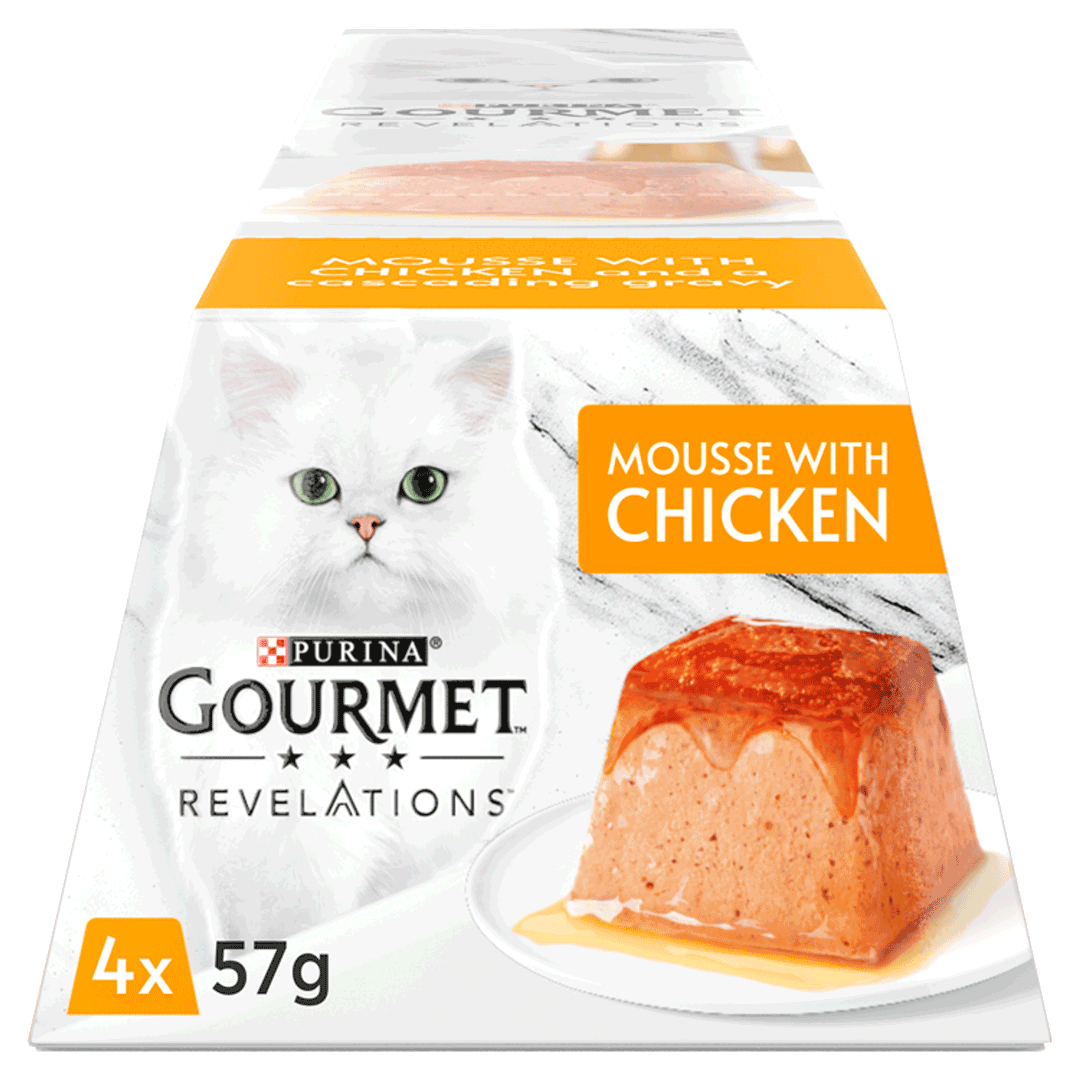 Gourmet Adult Revelations Mousse with Chicken Wet Cat Food 4 x 57g