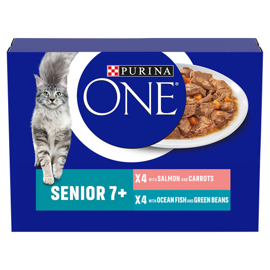 Purina One Senior 7+ Mini Fillets Salmon and Ocean Fish Wet Cat Food 8 x 85g