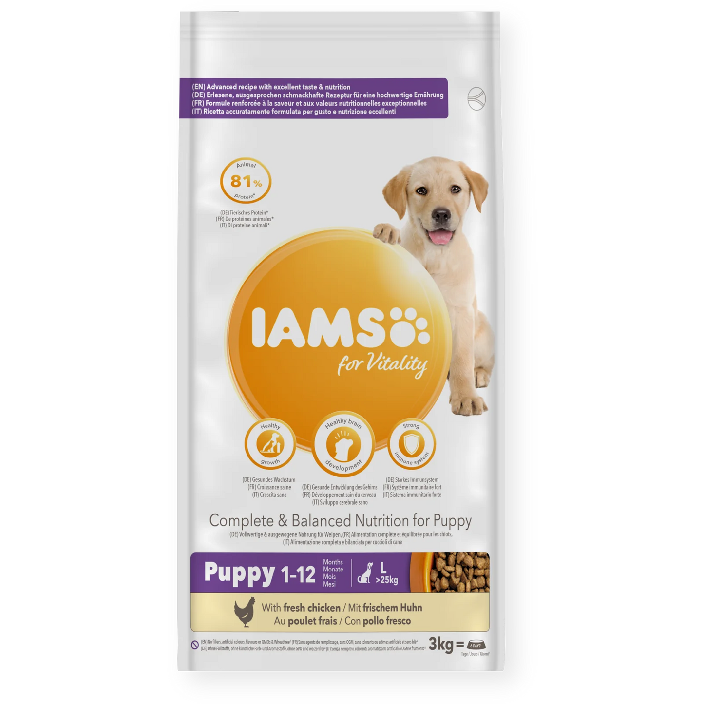 Iams Vitality Puppy Large Breed Fresh Chicken Dry Dog Food