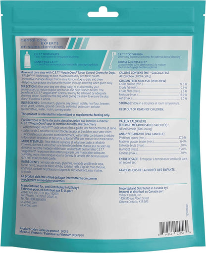 Virbac Veggiedent FR3SH for Small Dogs 15 Chews