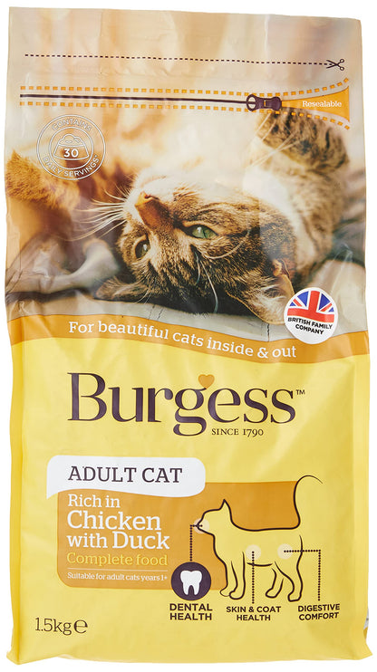 Burgess Adult Rich In Chicken with Duck Dry Cat Food