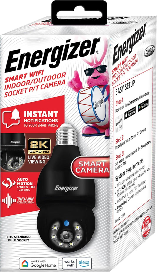 Energizer Smart Outdoor 2K QHD Security Socket Camera