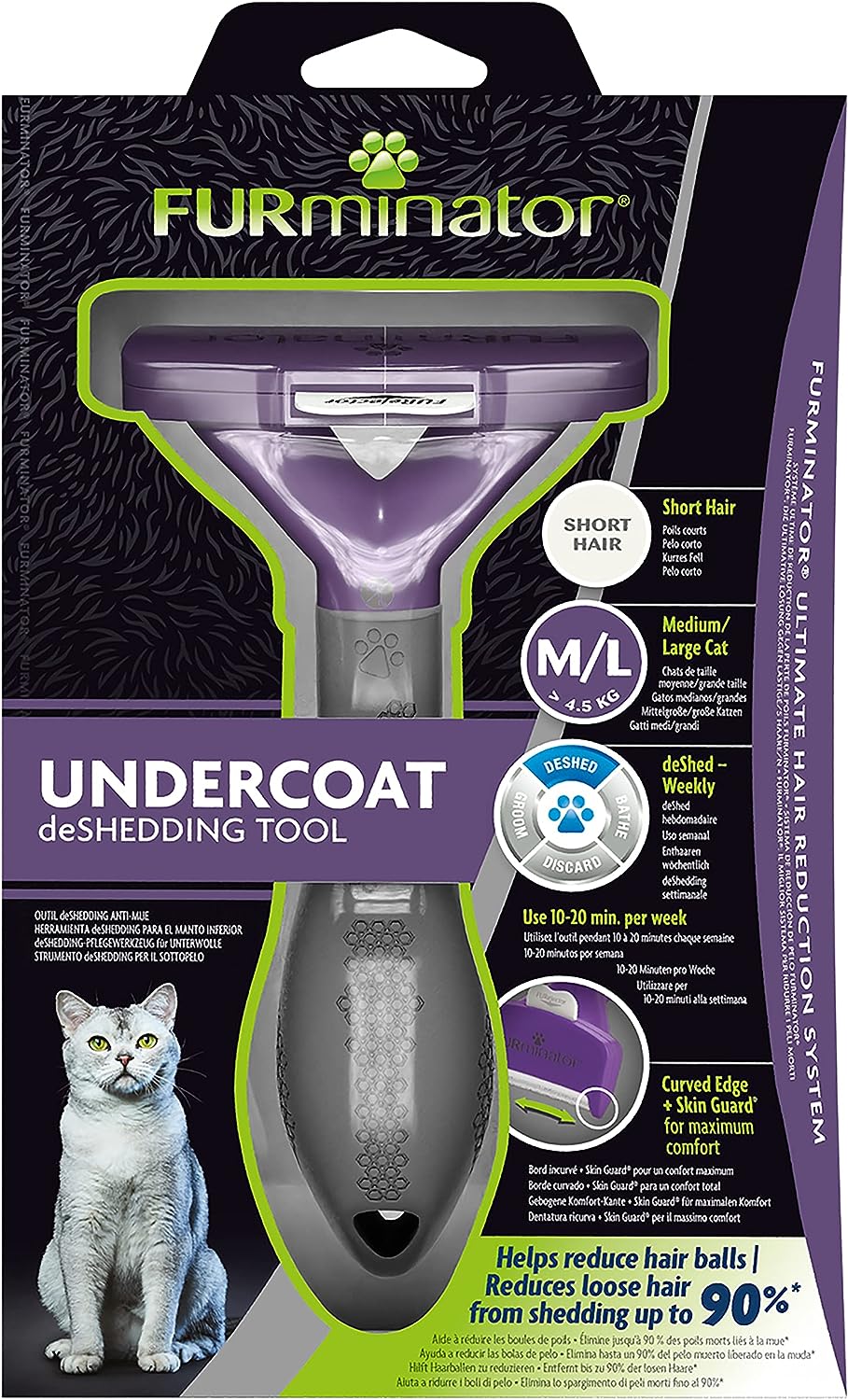 FURminator Undercoat deShedding Tool Medium/Large Cat Short Hair