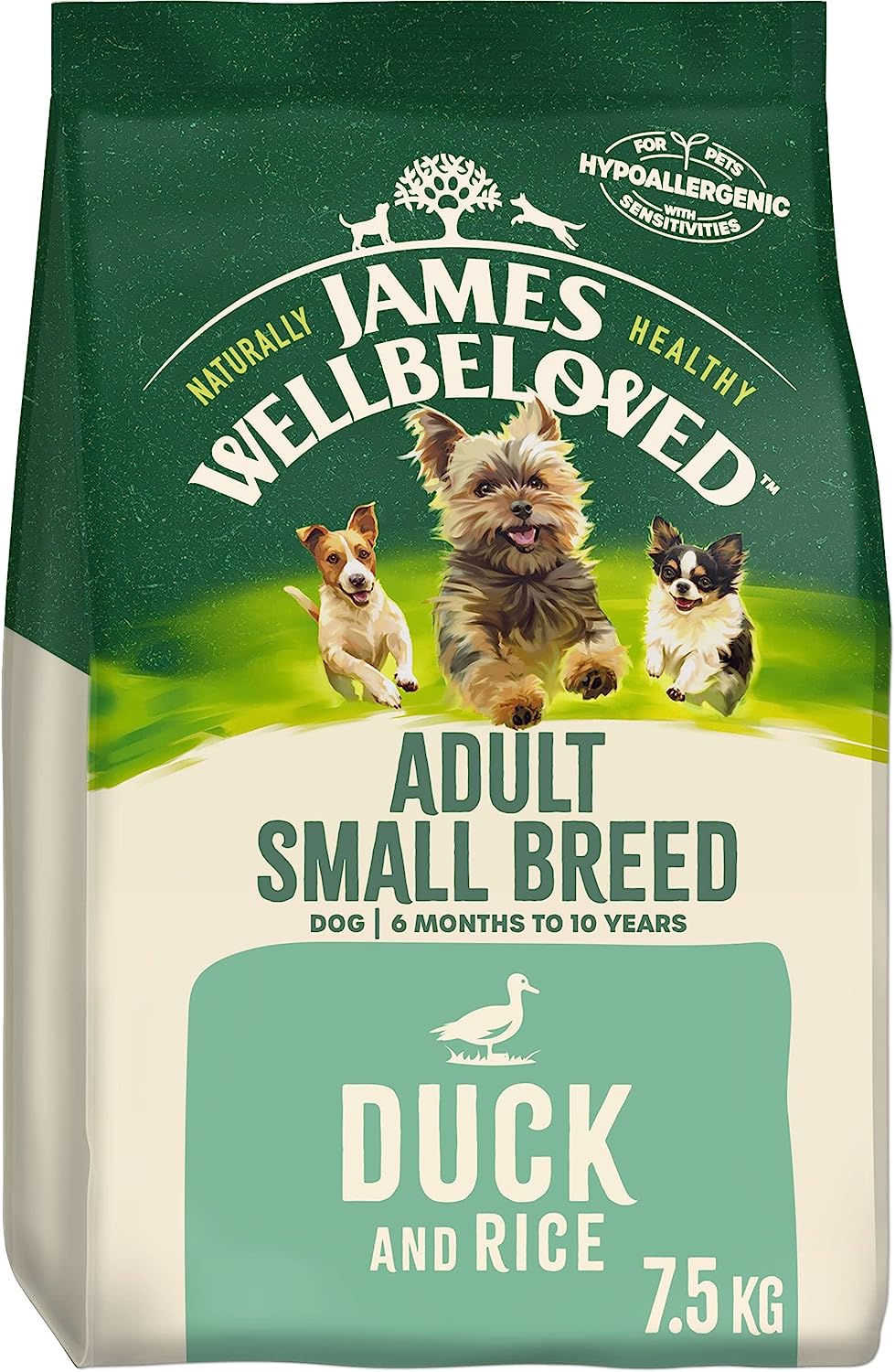 James Wellbeloved Adult Small Breed Duck & Rice Dry Dog Food