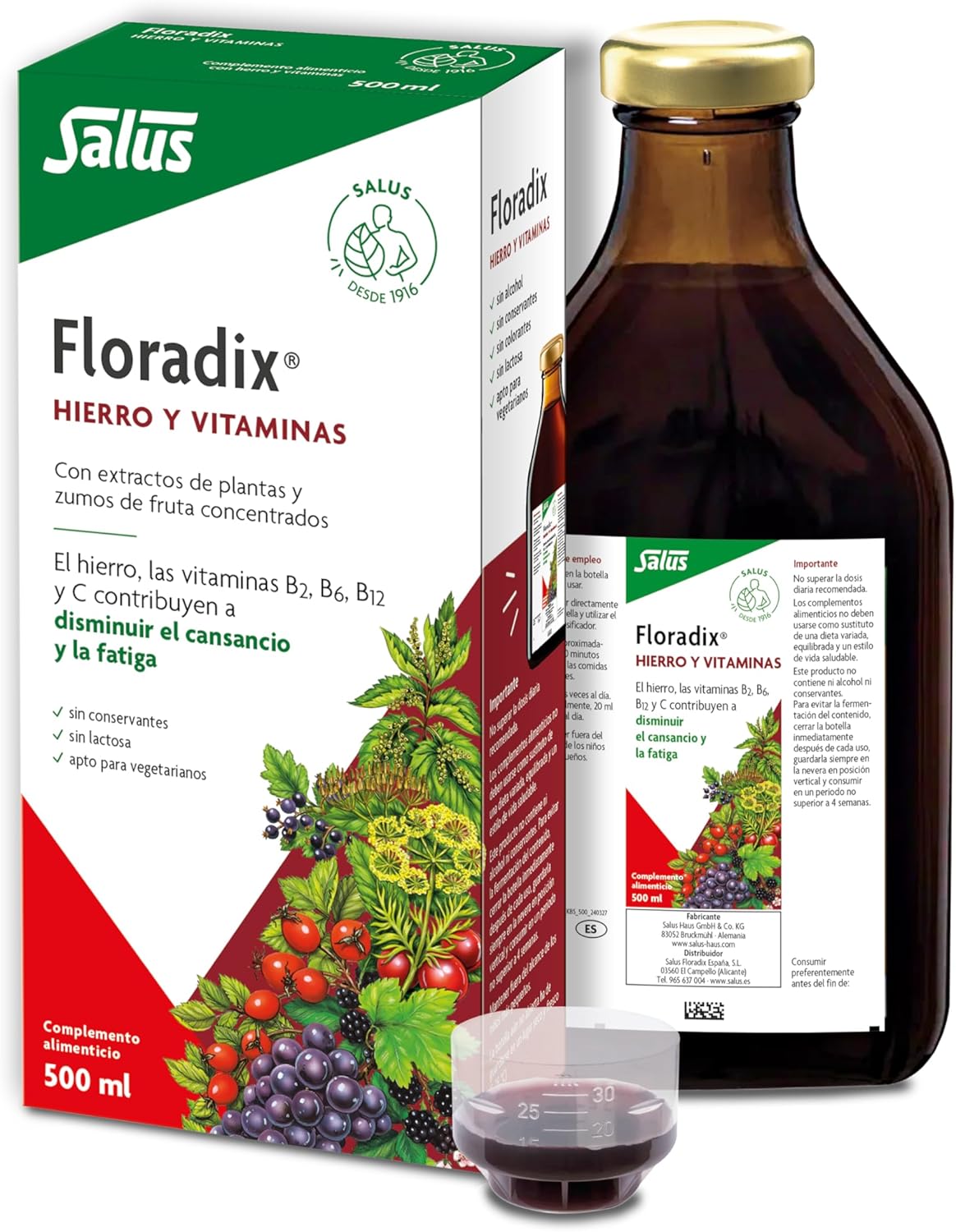 Floradix Liquid Iron Formula 16.9 fl oz (500ml)