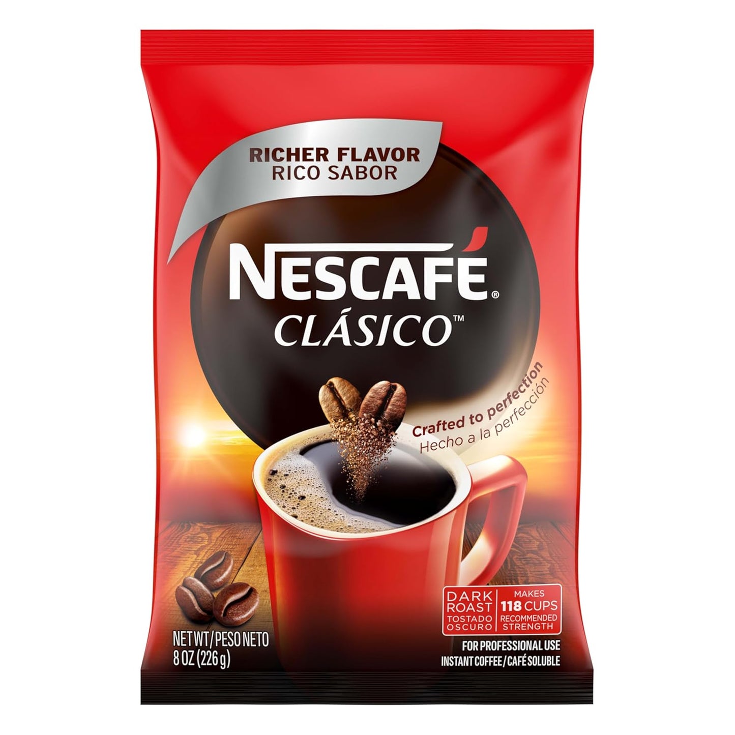 Nescafe Clasico Dark Roast Instant Coffee 8 oz (226g)