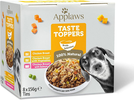Applaws Taste Toppers Broth Tin Selection Wet Dog Food 8 x 156g