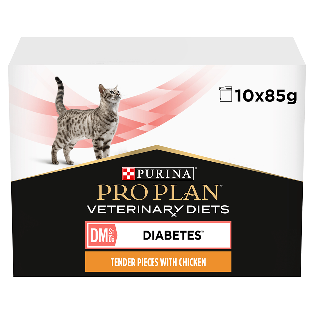 Pro Plan Veterinary DM Diabetes Management with Chicken Wet Cat Food 10 x 85g