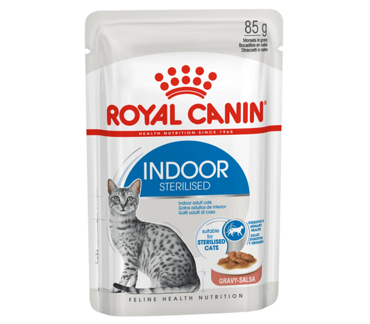 Royal Canin Adult Indoor Sterilised Morsels In Gravy Wet Cat Food