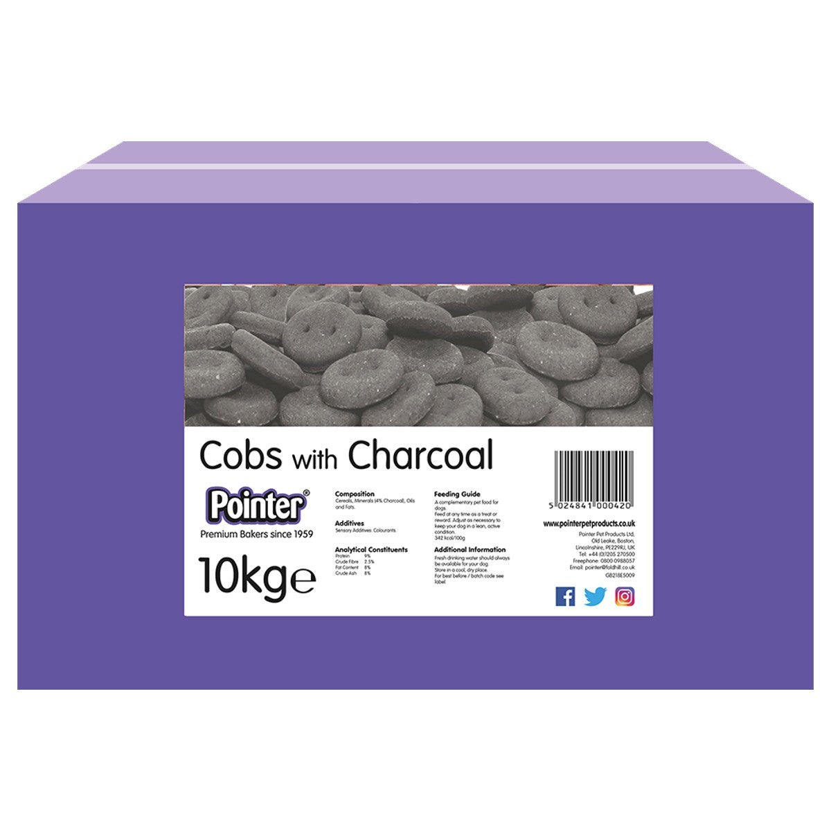 Pointer Cobs with Charcoal Dog Treats 10kg
