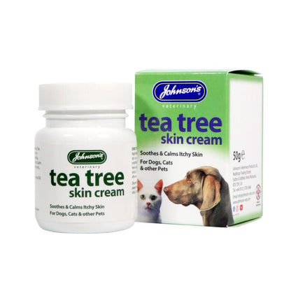 Johnsons Tea Tree Skin Cream for Dogs/Cats and Other Pets 50g