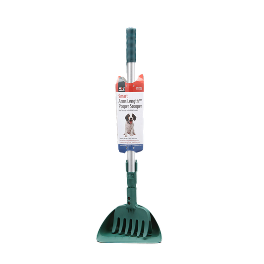 MDC Arms Length Pooper Scooper Shovel with Rake & Receptacle Green