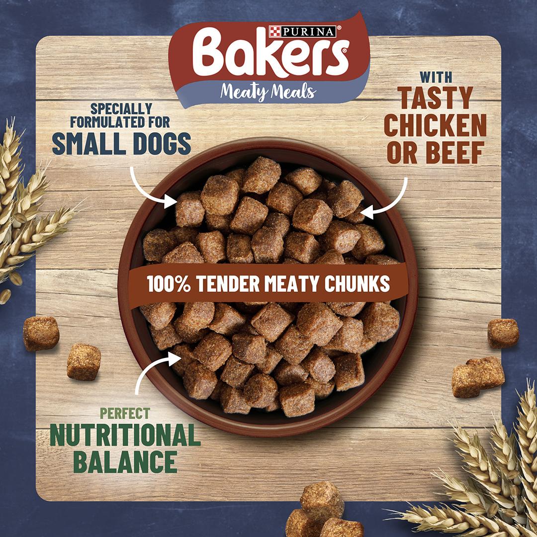 Bakers Meaty Meals Small Dog Beef Dry Dog Food 1kg