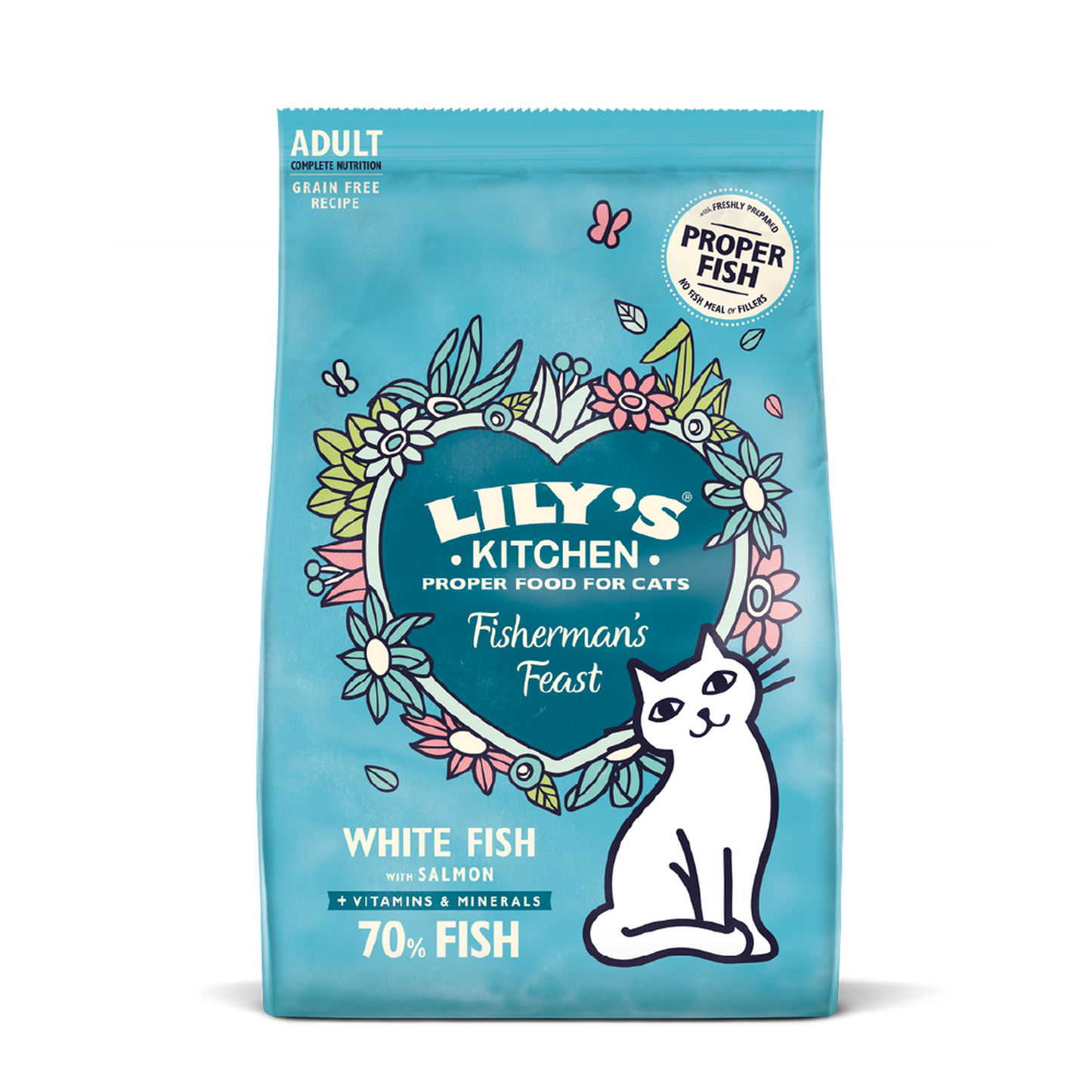Lily's Kitchen Adult Fishermans Feast White Fish & Salmon Dry Cat Food