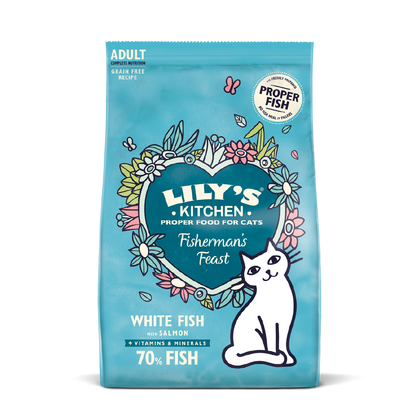 Lily's Kitchen Adult Fishermans Feast White Fish & Salmon Dry Cat Food