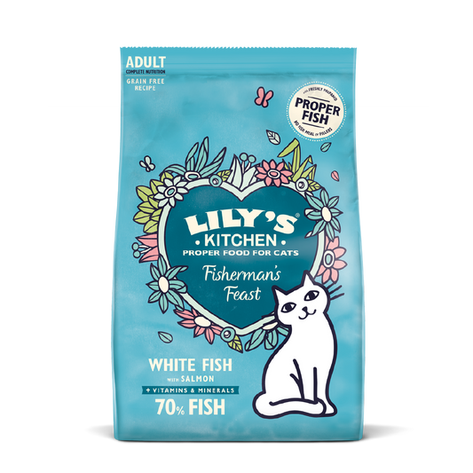 Lily's Kitchen Adult Fishermans Feast White Fish & Salmon Dry Cat Food