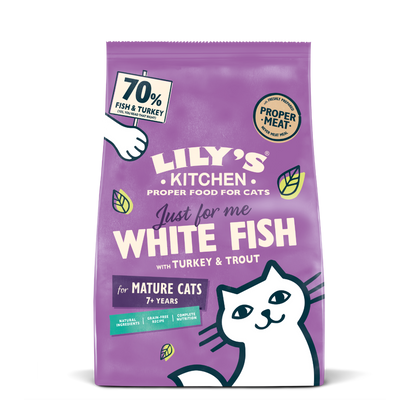 Lily's Kitchen White Fish with Turkey & Trout Senior Dry Cat Food 800g