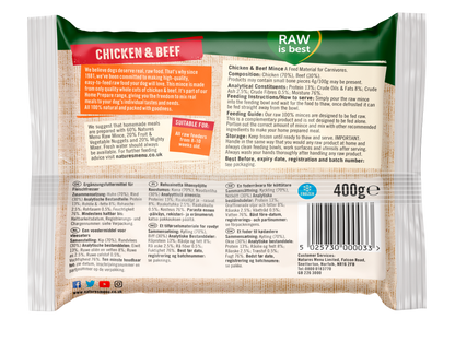 Natures Menu Frozen Chicken and Beef Mince Dog Food 400g
