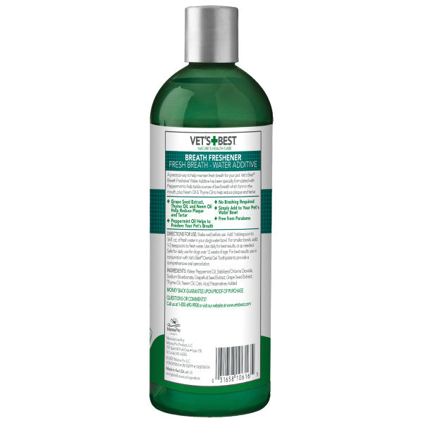 Vet's Best Breath Freshener Water Additive for Dogs & Puppies 473ml