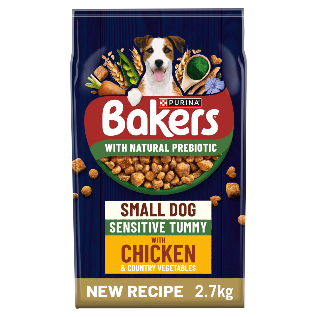 Bakers Small Dog Sensitive Tummy Chicken with Vegetables Dry Dog Food 2.7kg