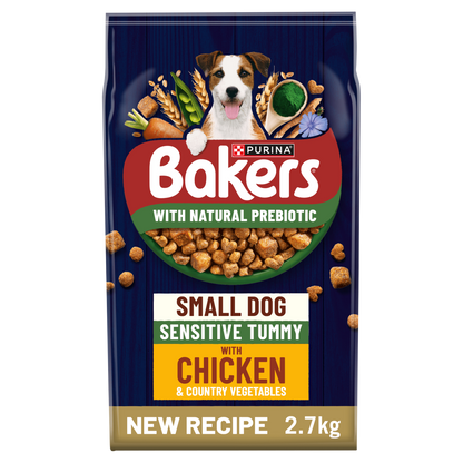 Bakers Small Dog Sensitive Tummy Chicken with Vegetables Dry Dog Food 2.7kg