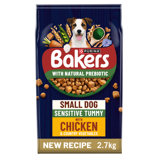 Bakers Small Dog Sensitive Tummy Chicken with Vegetables Dry Dog Food 2.7kg