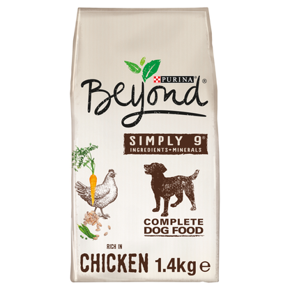 Beyond Simply 9 Adult Dry Dog Food Rich In Chicken With Whole Barley - 1.4kg