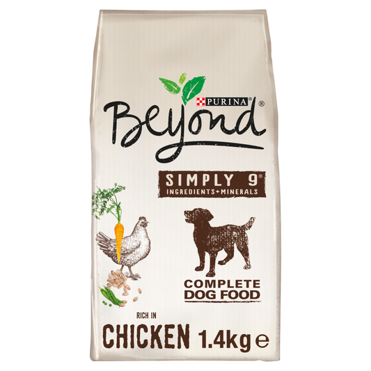 Beyond Simply 9 Adult Dry Dog Food Rich In Chicken With Whole Barley - 1.4kg